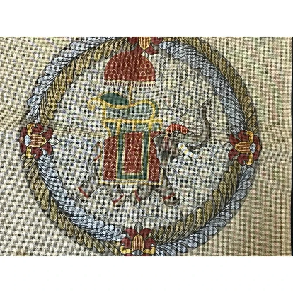 Needlepoint HandPainted SANDRA GILMORE Exotic Elephant 17